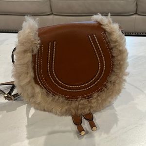 Chloe Marcie Mini Shearling crossbody bag